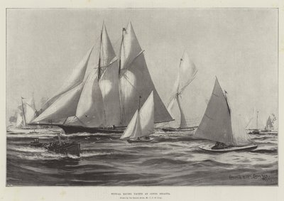 Typische racejachten bij de Cowes Regatta door Charles John de Lacy